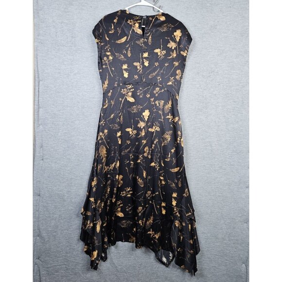 Allsaints Gianna Heligan midi dress handkerchief hem Silk Blend Women’s Sz 6 NEW - Picture 10 of 16